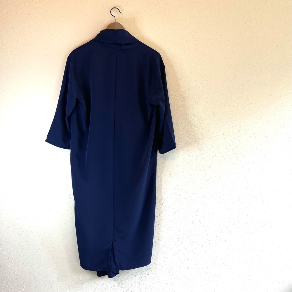 Dubgee by Whoopi Navy Women’s 3/4 Sleeve Overlap Dress Size Medium NWT - Picture 4 of 11